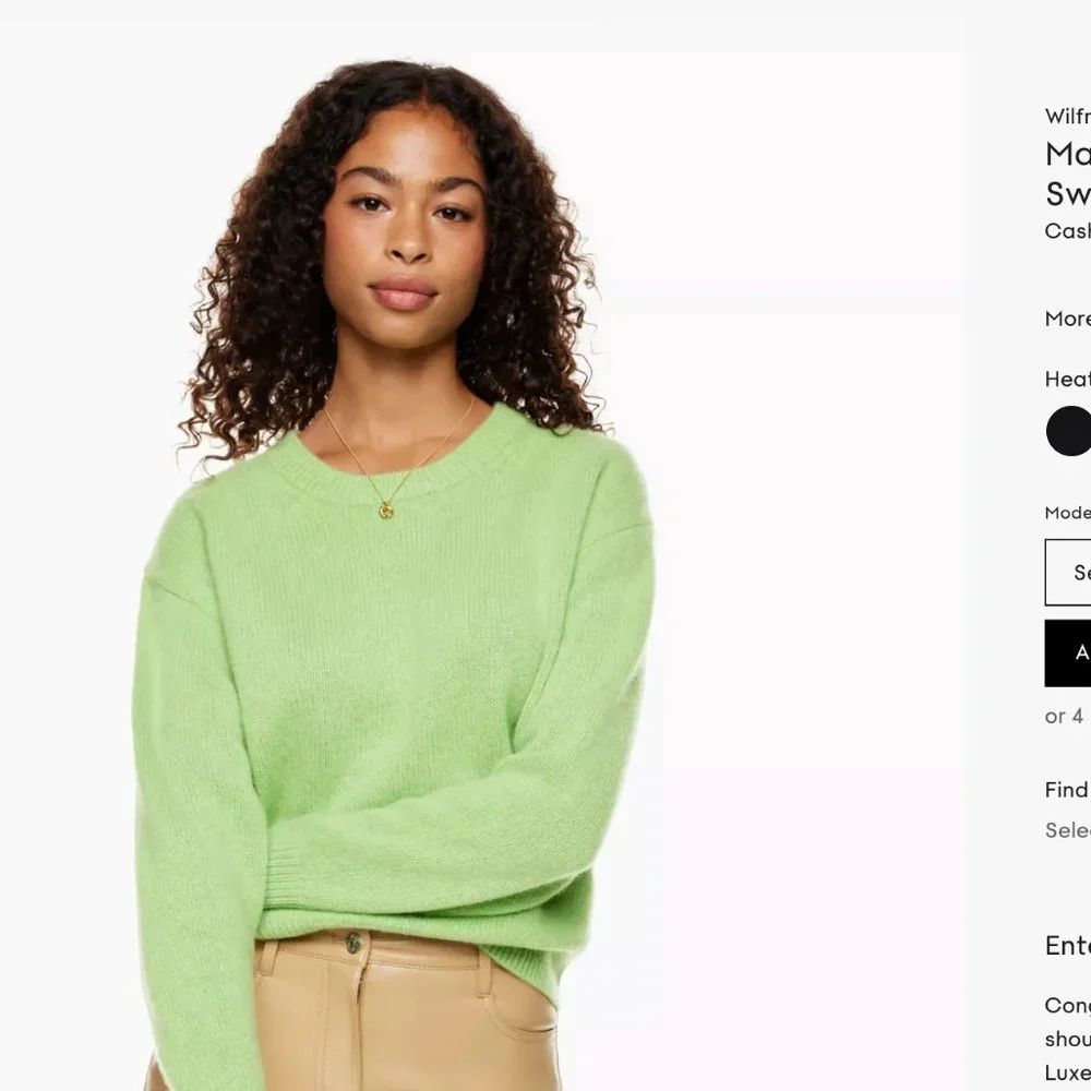Wilfred Maria Luxe Cashmere Sweater (2XS) - Picture 1 of 4